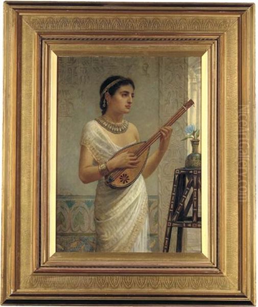 The Mandolin Player Oil Painting by Edwin Longsden Long