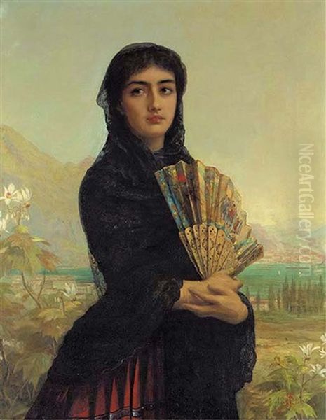 Gibraltar Oil Painting by Edwin Longsden Long