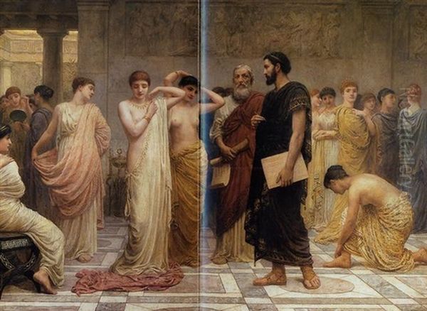 Le Marche Aux Esclaves Dans L'antiquite Oil Painting by Edwin Longsden Long