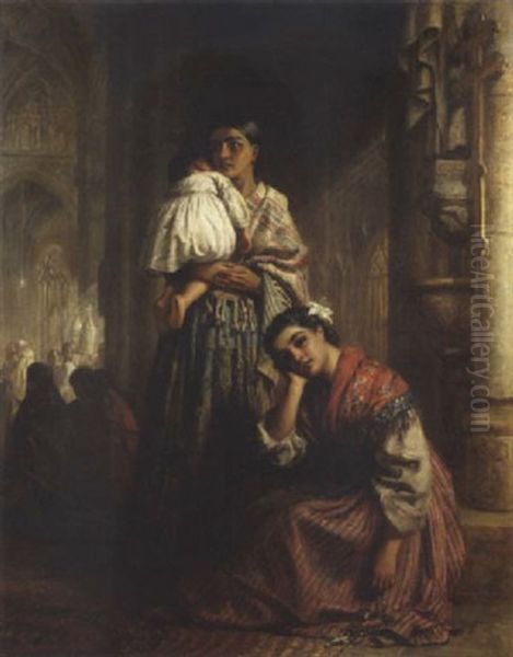 The Anthem Oil Painting by Edwin Longsden Long