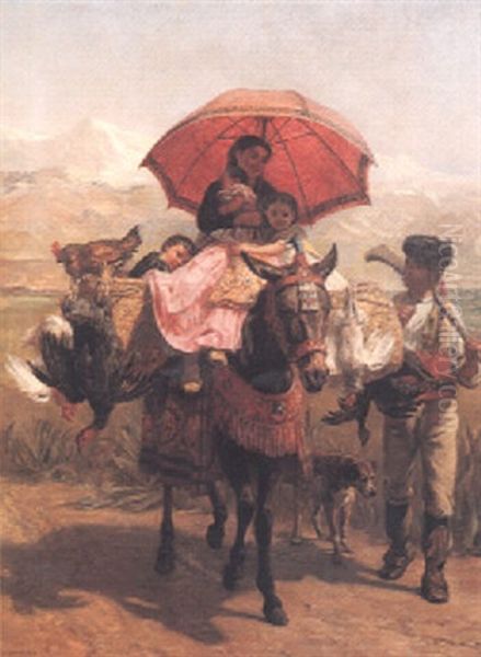 Going To Madrid, Granada Oil Painting by Edwin Longsden Long