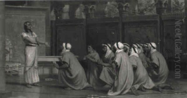 Faithful Subjects Oil Painting by Edwin Longsden Long