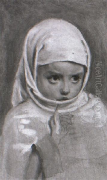 Portrait Of An Arab Man Oil Painting by Edwin Longsden Long