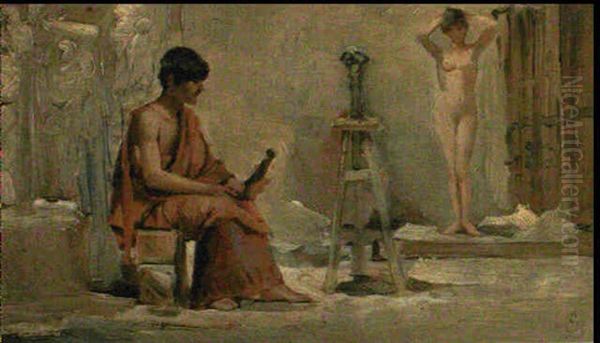 The Artist's Model Oil Painting by Edwin Longsden Long