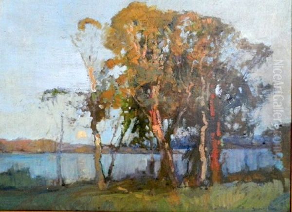 Moonlight, Lake Narabeen Oil Painting by Sydney Long