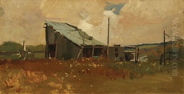 The Slab Hut Oil Painting by Sydney Long