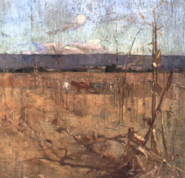 Corn Growing In The Hawkesbury Oil Painting by Sydney Long
