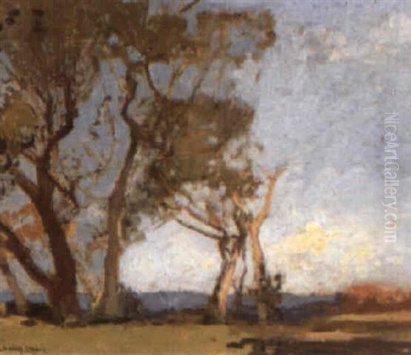 Landscape With Gums Oil Painting by Sydney Long