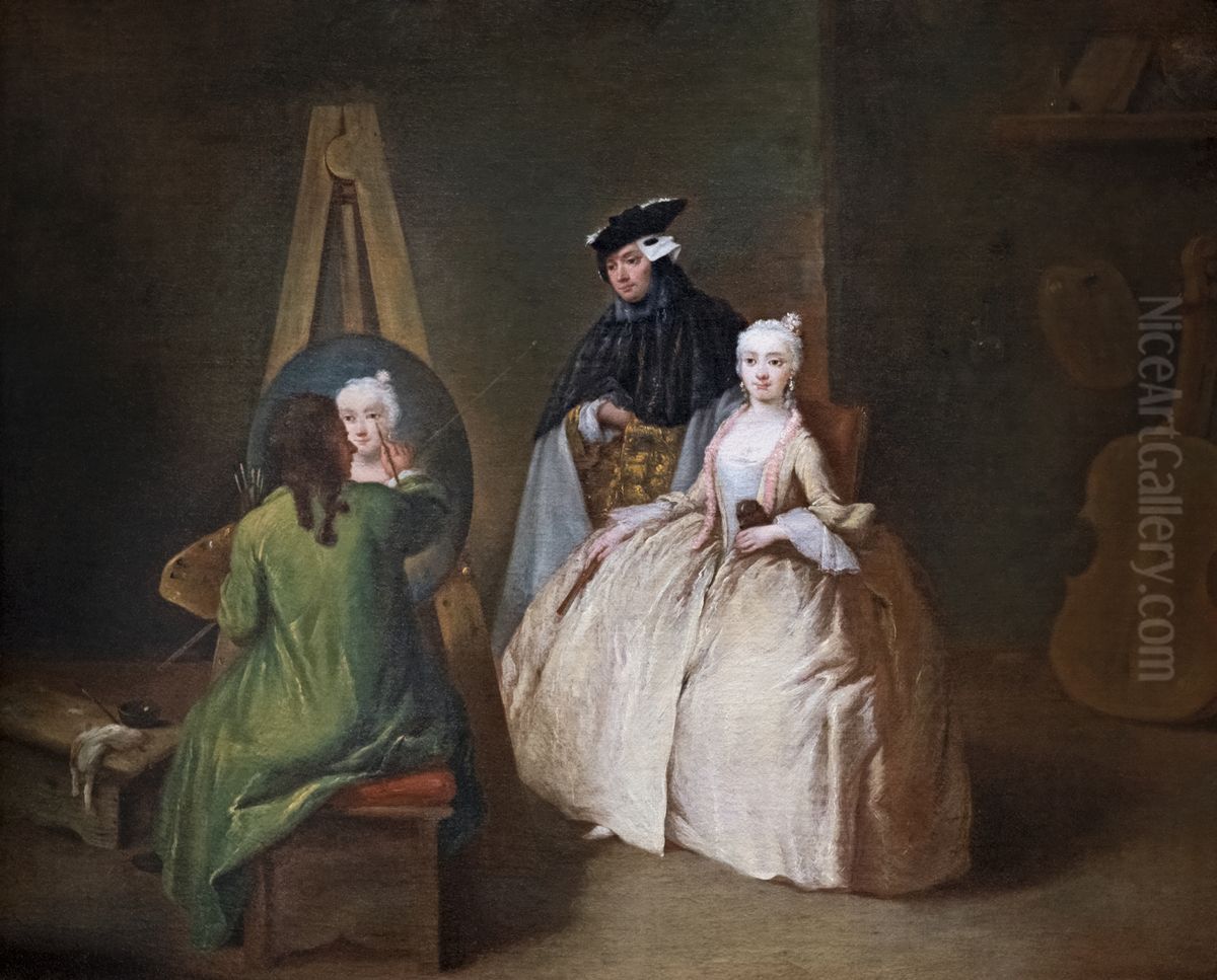 The Painter's Studio Oil Painting by Pietro Longhi