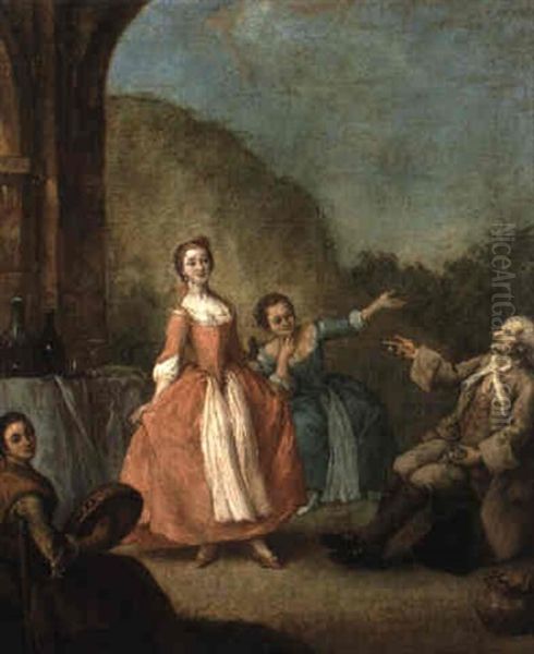 Il Ballo Alla Villa Oil Painting by Pietro Longhi