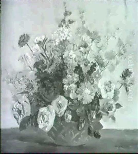 Still Life With Summer Flowers  Still Life   With Wallflowers Oil Painting by Will Longstaff