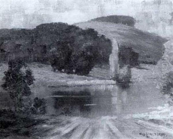 Reflections In A Still Pond Oil Painting by Will Longstaff