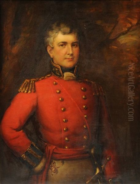 Portrait Of An Officer Oil Painting by James Lonsdale