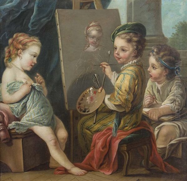 Allegorie Der Malerei Oil Painting by Carle van Loo