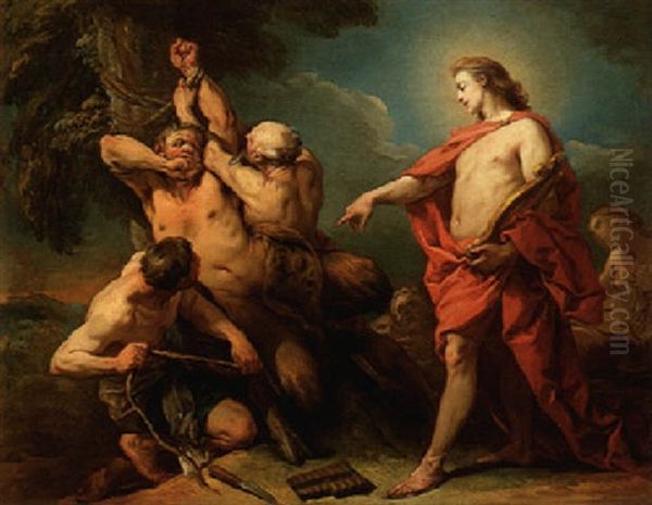 Apollo And Marsyas Oil Painting by Carle van Loo