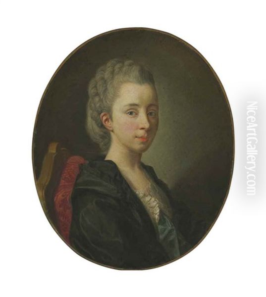 Portrait Of A Lady, Bust-length Oil Painting by Louis Michel van Loo