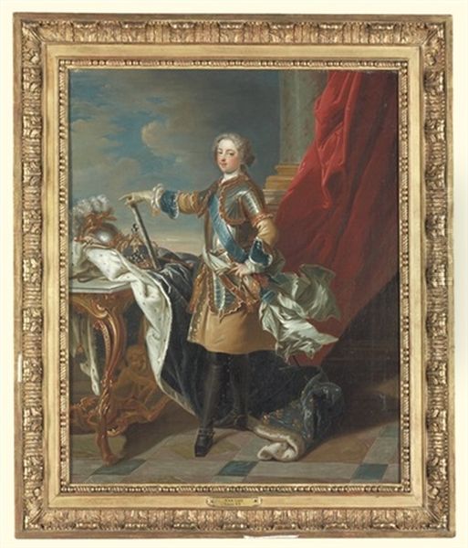 Portrait Of King Louis Xv Oil Painting by Louis Michel van Loo
