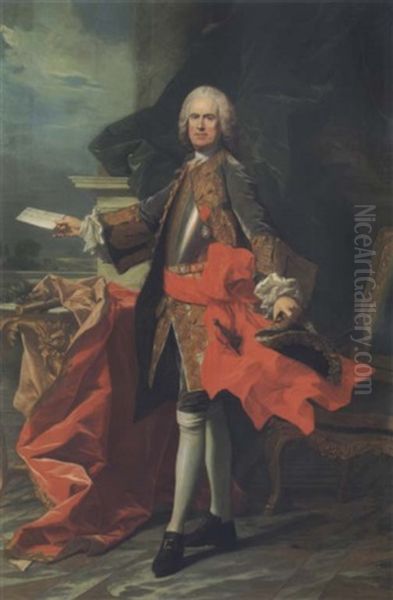 Portrait Of Richard Wall, Spanish Ambassador To Britain Oil Painting by Louis Michel van Loo