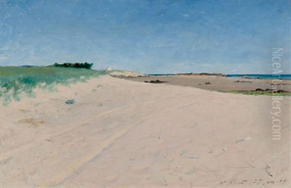 Beach Scene At St. Vaast Oil Painting by Chester Loomis