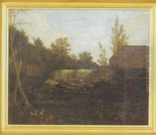 Forest Clearing With View Of Falls Oil Painting by Osbert Burr Loomis