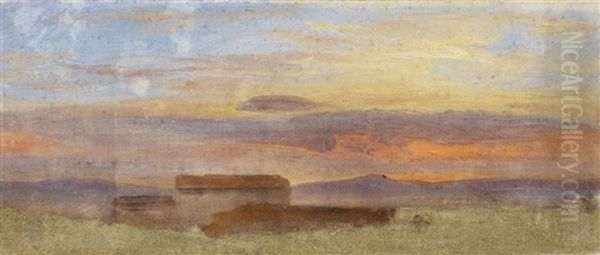 Abendliche Wolkenstudie Oil Painting by Friedrich Loos