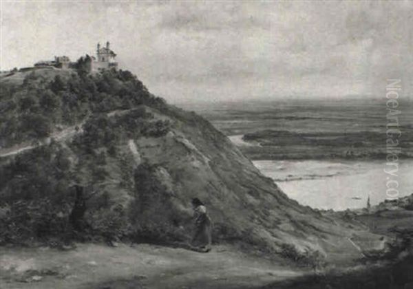 Blick Auf Nusdorf Und Den Leopoldsberg Oil Painting by Friedrich Loos