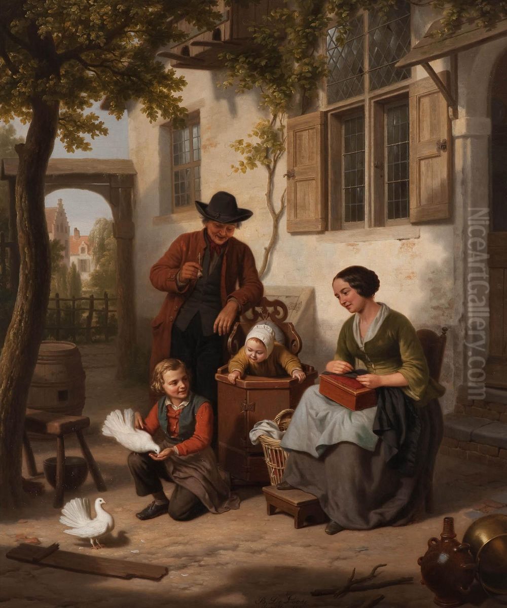 The Happy Family Oil Painting by Basile De Loose