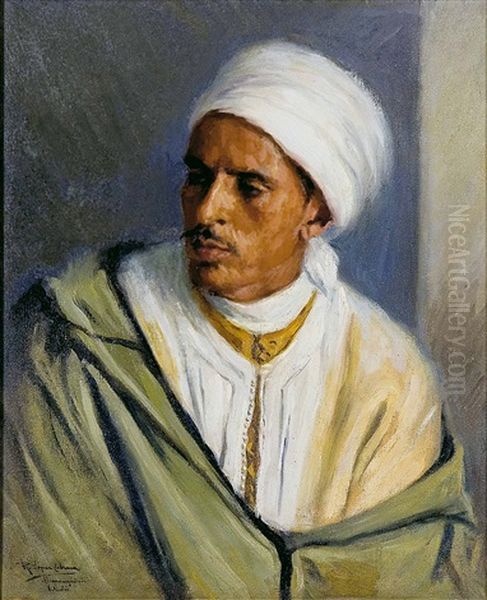 Retrato De Orientalista Oil Painting by Ricardo Lopez Cabrera