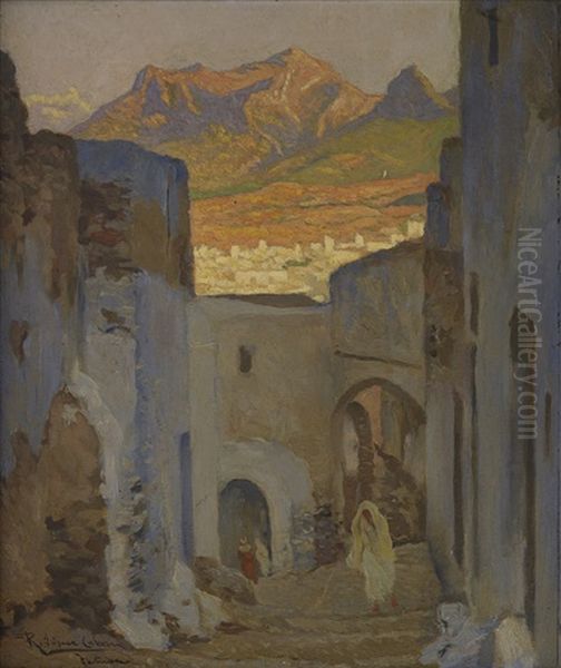 Calle De Tetuan Oil Painting by Ricardo Lopez Cabrera