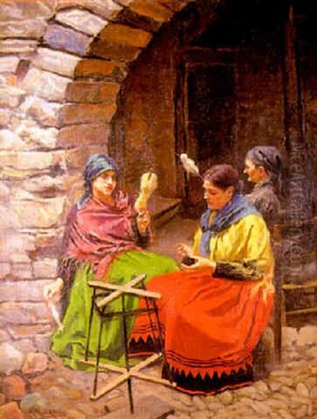 Las Hilanderas Oil Painting by Ricardo Lopez Cabrera