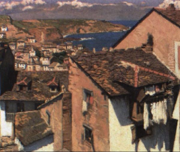 Luarca Oil Painting by Ricardo Lopez Cabrera