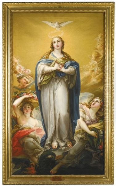 The Virgin Of The Immaculate Conception Oil Painting by Vicente Lopez y Portana