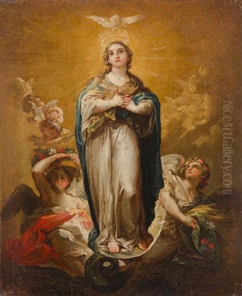 Inmaculada Oil Painting by Vicente Lopez y Portana