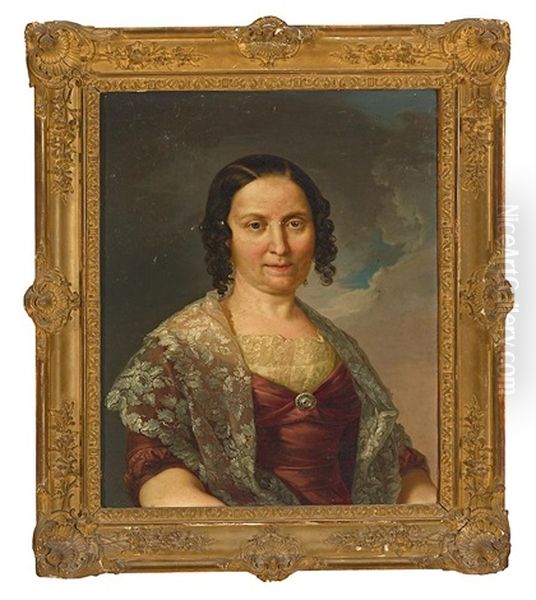 Retrato Del Sr. D. Agustin De Quinto (+ Retrato De La Sra. D Manuela Cortes; Pair) Oil Painting by Vicente Lopez y Portana