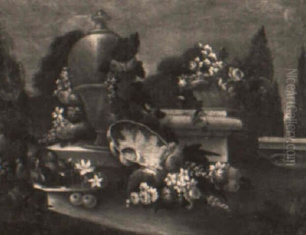 Still Life With Fruit And Flora Oil Painting by Gasparo Lopez