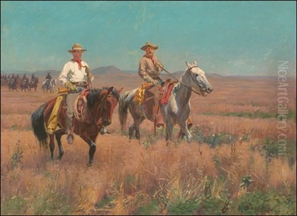 Two Scouts Oil Painting by Richard Lorenz