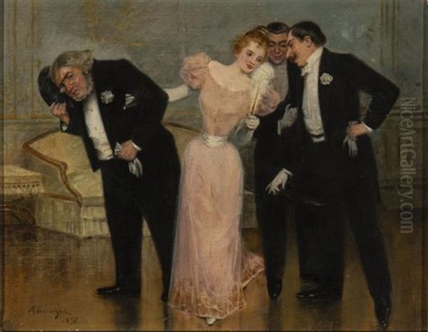 Escena Galante Oil Painting by Ramiro Lorenzale