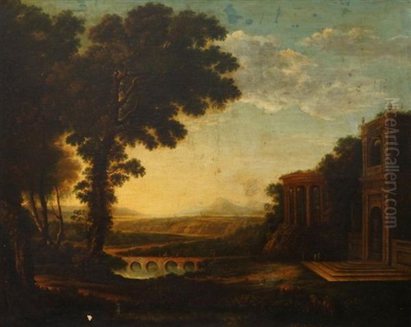 Landscape With The Father Of Psyche Sacrificing At The Milesian Temple Of Apollo Oil Painting by Claude Lorrain (Claude Gellee)
