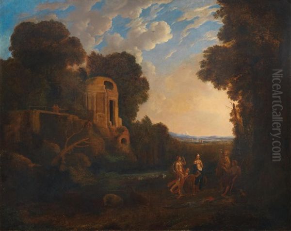 An Italianate Landscape With The Judgment Of Paris Oil Painting by Claude Lorrain (Claude Gellee)