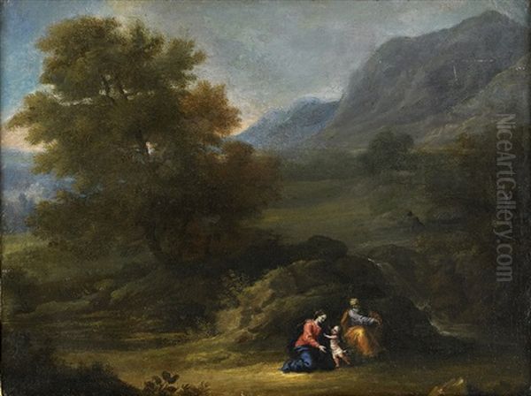 The Holy Family Oil Painting by Claude Lorrain (Claude Gellee)