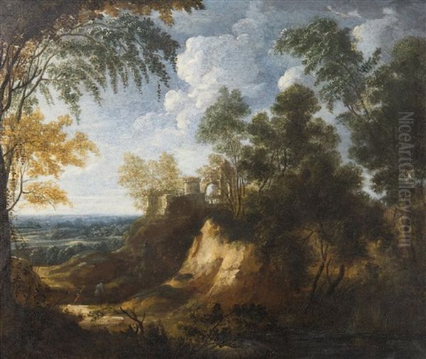 Italian Landscape Oil Painting by Claude Lorrain (Claude Gellee)