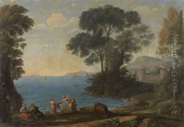 L'enlevement D'europe Oil Painting by Claude Lorrain (Claude Gellee)
