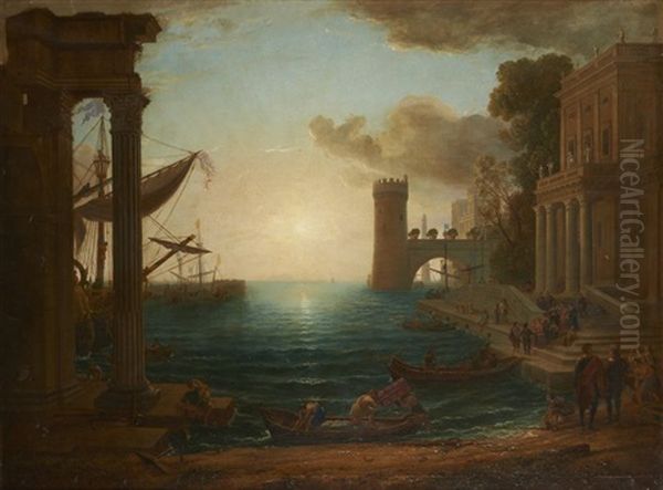 Le Vaisseau De La Reine De Sabbah Oil Painting by Claude Lorrain (Claude Gellee)