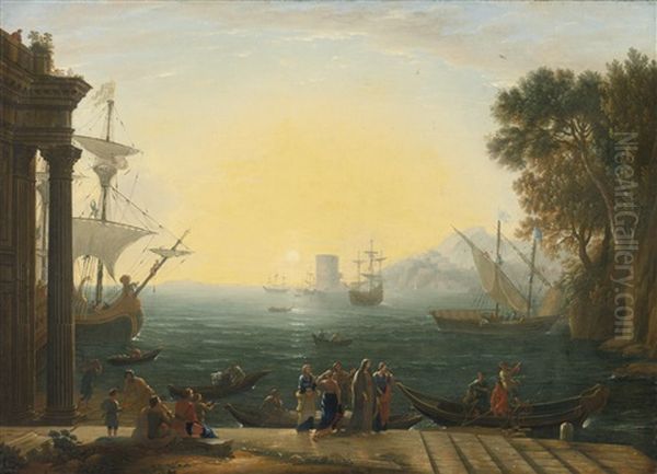 The Embarkation Of St. Paula Oil Painting by Claude Lorrain (Claude Gellee)