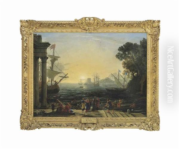A Coastal Landscape With The Embarkation Of Saint Paula Oil Painting by Claude Lorrain (Claude Gellee)
