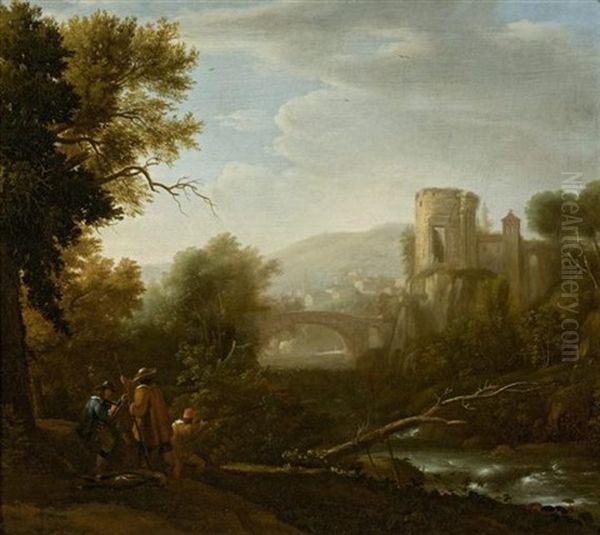 Landschaft Mit Jagern Oil Painting by Claude Lorrain (Claude Gellee)