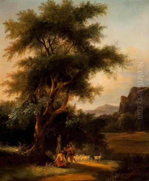 Shepherds At The Shrine Of Artemis Oil Painting by Claude Lorrain (Claude Gellee)