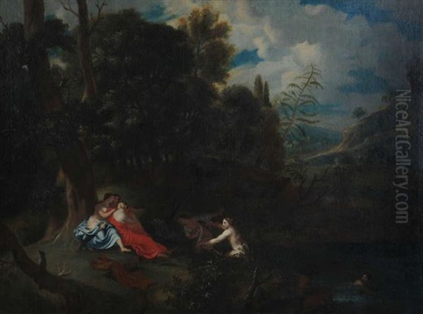 Paysage Anime De La Deesse Diane Et Des Nymphes Oil Painting by Claude Lorrain (Claude Gellee)