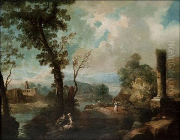 Pastoraalinen Maisema (a Pastoral Landscape) Oil Painting by Claude Lorrain (Claude Gellee)