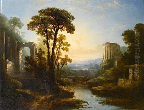 An Extensive Italianate Landscape Oil Painting by Claude Lorrain (Claude Gellee)